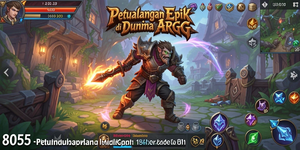 Screenshot utama 8055 menampilkan aksi mendebarkan gameplay ARPG.
