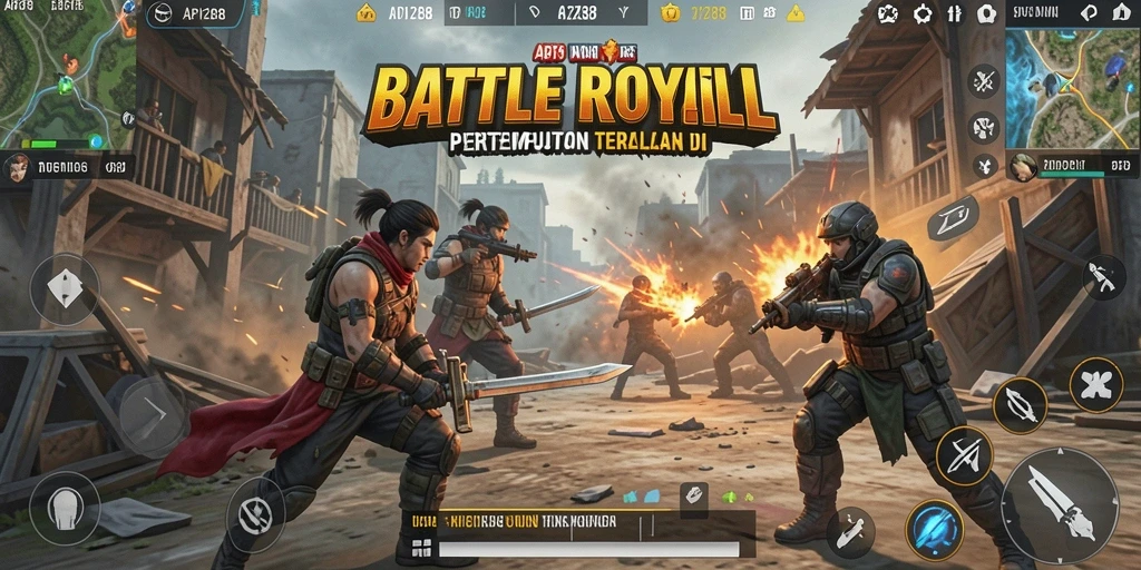 Screenshot gameplay API288 dalam pertempuran Battle Royale yang seru.