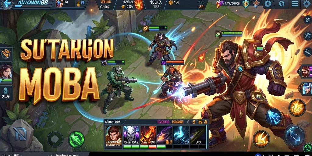 Tampilan gameplay seru di AUTOWIN88 dengan aksi pertarungan tim.