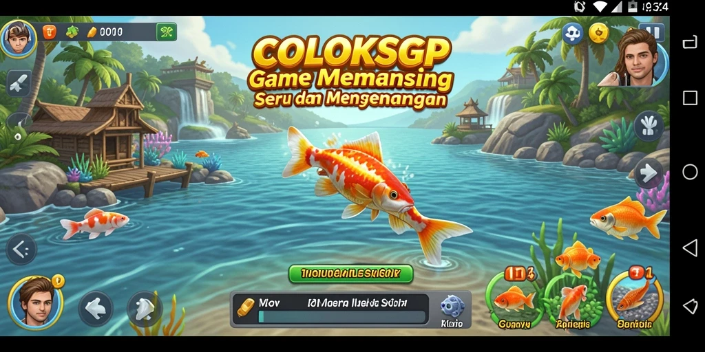 Gameplay menarik dalam COLOKSGP dengan elemen memancing yang seru.