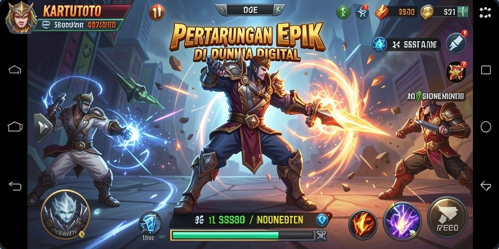 Tangkapan layar KARTUTOTO menampilkan aksi pertarungan yang mendebarkan.