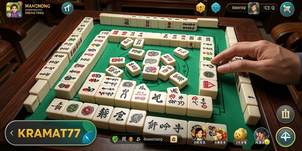 Tampilan dinamis gameplay Mahjong di KRAMAT77.