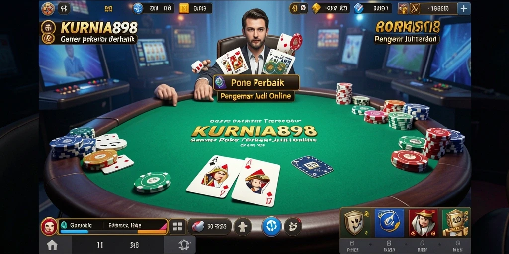 Gameplay Poker yang seru dan menegangkan di KURNIA898.