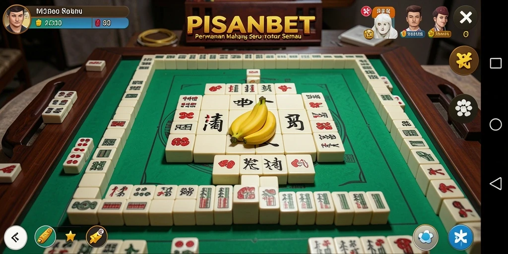Gambaran gameplay seru PISANGBET dengan ubin Mahjong.