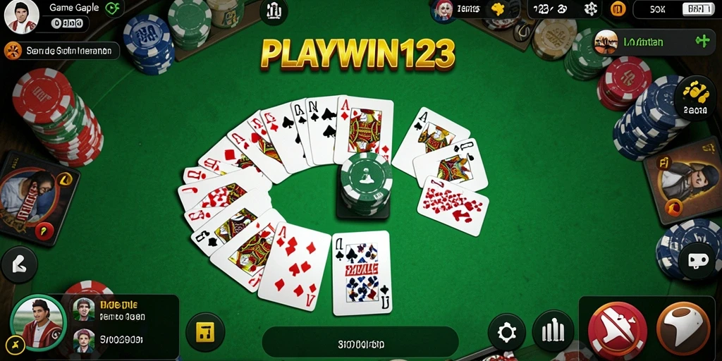 Tampilan gameplay Gaple yang seru dan interaktif di PLAYWIN123.