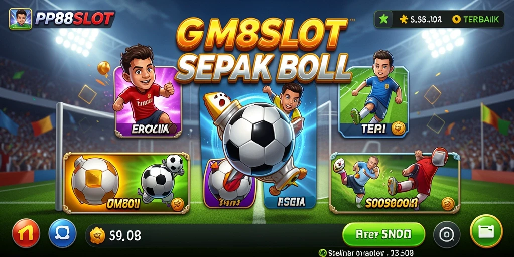 Tampilan gameplay seru di PP88SLOT dengan tema sepak bola.