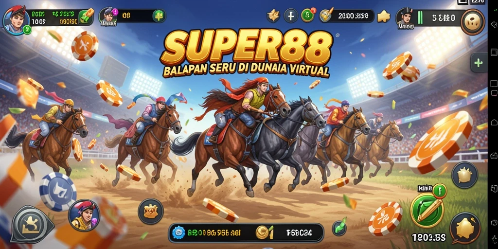 Tampilan gameplay balapan yang memukau di SUPER88.